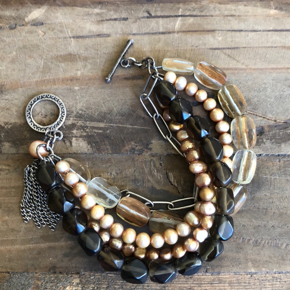 Silpada Smokey Quartz, Pearls Bracelet Gorgeous! Goes with everything❤️